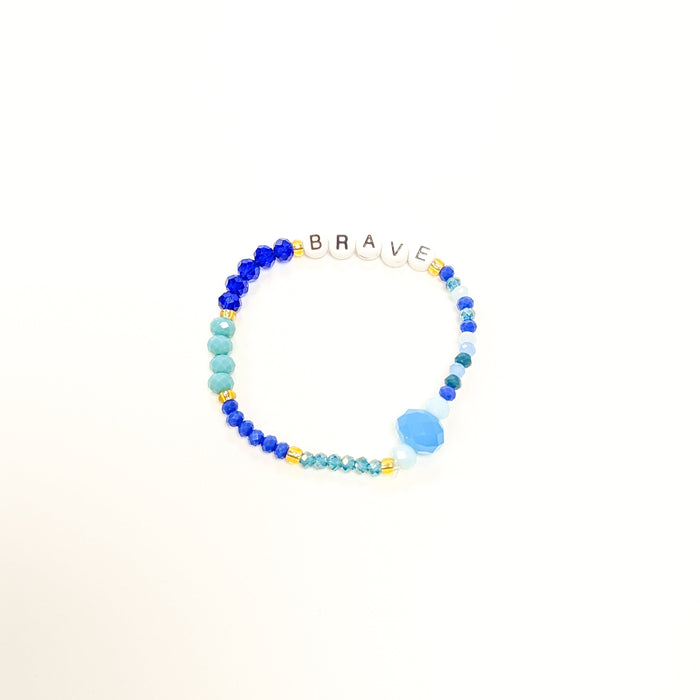 Blue "Brave" bracelet