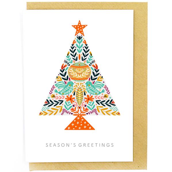 Season's Greetings Christmas Tree Greetings Card