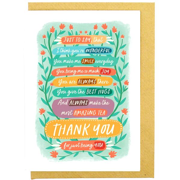 Thank You For Being You Recycled Card